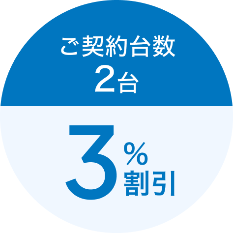 ご契約台数2台3%割引