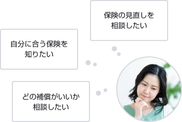 保険の見直しを相談したい 自分に合う保険を知りたい どの補償がいいか相談したい