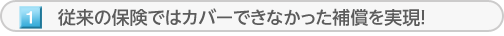 従来の保険ではカバーできなかった補償を実現！